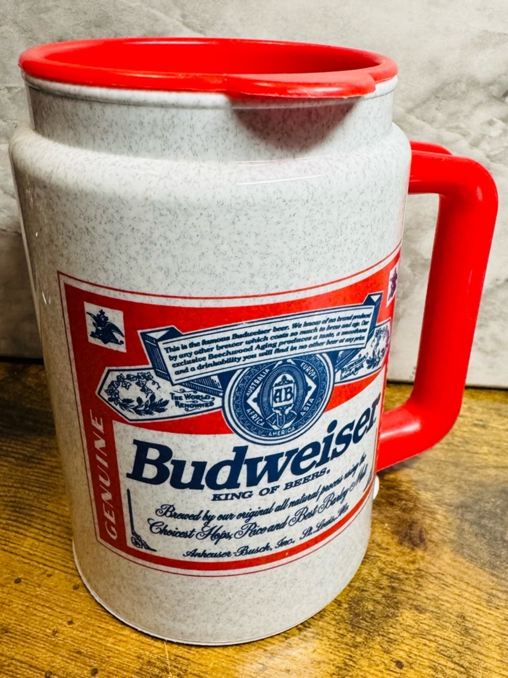 Vintage Budweiser Insulated Travel Mug Thermo Serv Cup With Lid